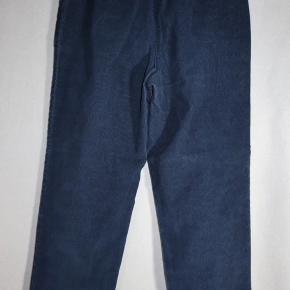 Vintage‎ L.L. Bean Corduroy Pants Womens 8 reg Pleated Front High Rise Navy Blue - Picture 3 of 9